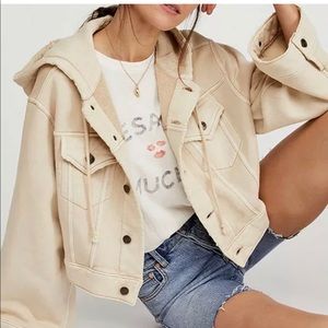 Free People Dreamers cropped distressed jacket XS